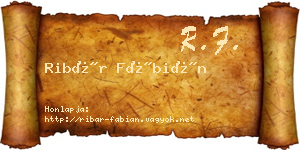 Ribár Fábián névjegykártya
